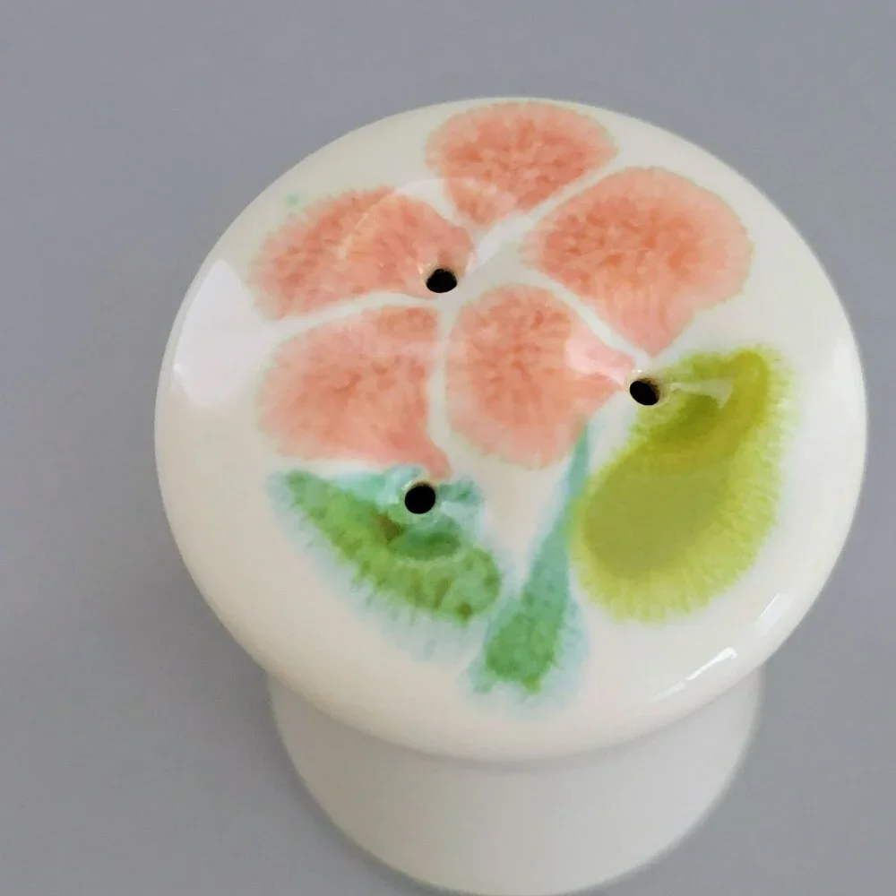 Franciscan Floral Salt & Pepper Shakers, Retro c.1970s USA Flower Power Dishes